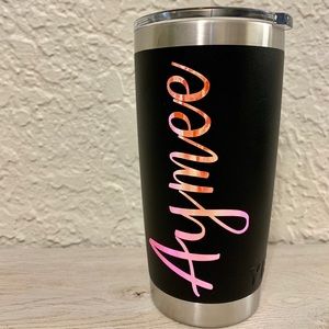 Brand name tumbler with personalization